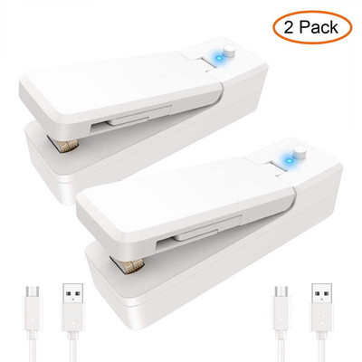 Мини уплътнител за торбички 2 в 1 акумулаторна преносима торбичка Вакуумен топлинен уплътнител и резачка за пластмасови закуски PVC торбички Кампания за пикник на открито