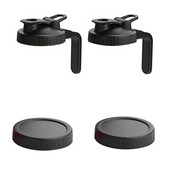 Borcane de zidar cu gură largă pentru turnare, 2 bucăți capac cu capac cu mâner și 2 bucăți capace de etanșare rezistente la scurgeri pentru depozitarea alimentelor