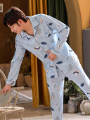 Muška dvodijelna pidžama dugih rukava