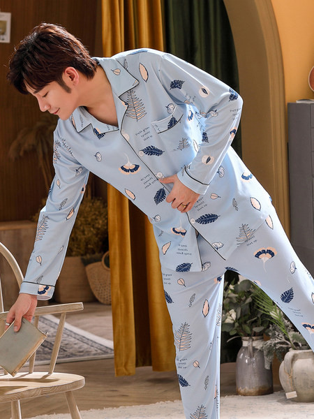 Muška dvodijelna pidžama dugih rukava