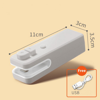 2022 Нова модернизирана USB машина за запечатване на торбички за зареждане Преносима магнитна засмукваща храна Снек Уплътнител за пластмасови торбички Бързо запечатване на отворена торбичка