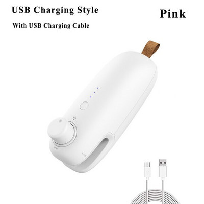 Преносим USB уплътнител за торби Мини машина за вакуумно запечатване Ръчен термоуплътнител Кухненска опаковъчна машина за торбички за чипс Чанти за съхранение на храна