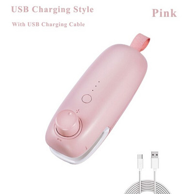 Преносим USB уплътнител за торби Мини машина за вакуумно запечатване Ръчен термоуплътнител Кухненска опаковъчна машина за торбички за чипс Чанти за съхранение на храна