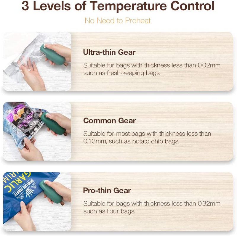 Преносим USB уплътнител за торби Мини машина за вакуумно запечатване Ръчен термоуплътнител Кухненска опаковъчна машина за торбички за чипс Чанти за съхранение на храна