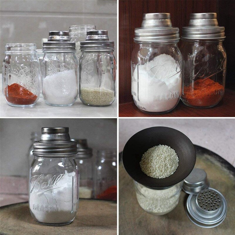 Veká do šejkra Mason Jar, 2 balenia, koktaily alebo váš najlepší suchý shaker - zmiešajte korenie, múku z dredže, cukor a ďalšie - hodí sa do akéhokoľvek bežného šejkra.