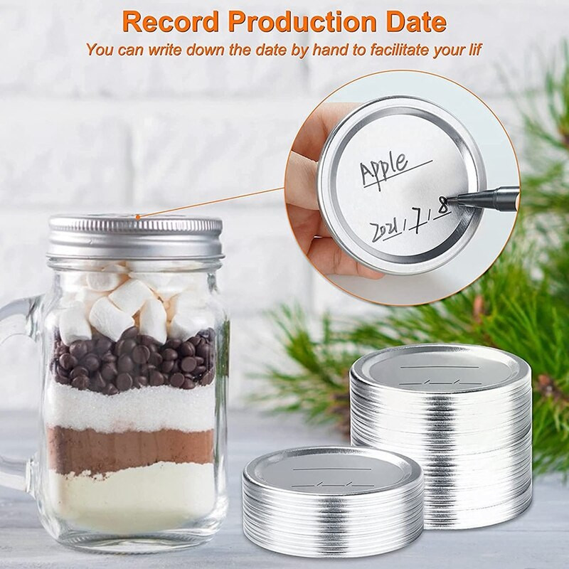 Poklopci za konzerviranje sa širokim otvorom od 80 komada, poklopci za konzerviranje Mason staklenki za kuglice, djeljivi poklopci otporni na curenje, 86 mm poklopci za konzerviranje staklenki za konzerviranje