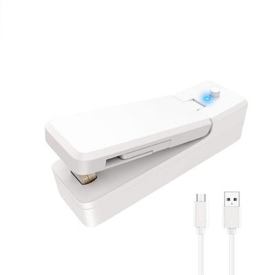 USB mini uzatvárač vreciek 2 v 1 prenosné tepelné uzatvárače, nabíjateľné ručné vákuové tepelné uzatvárače a rezačky na skladovanie plastových vreciek, potraviny