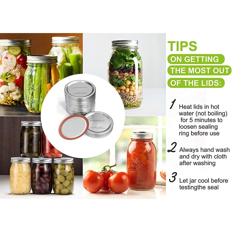 Poklopci za konzerviranje sa širokim otvorom od 80 komada, poklopci za konzerviranje Mason staklenki za kuglice, djeljivi poklopci otporni na curenje, 86 mm poklopci za konzerviranje staklenki za konzerviranje
