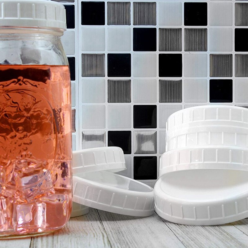 Normál szájfedelek befőttesüvegek fedeléhez Műanyag tárolókupakok Mason befőttesüvegekhez és még sok máshoz, szabványos, átmérő 70 mm