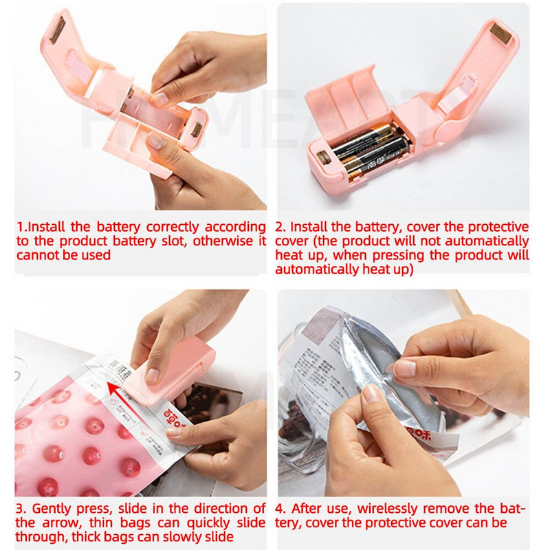 Mini tepelné uzatváracie zariadenie na balenie, uzatváracie vrecká na tepelné plastové potravinárske vrecká, prenosné uzatváracie zariadenie na balenie