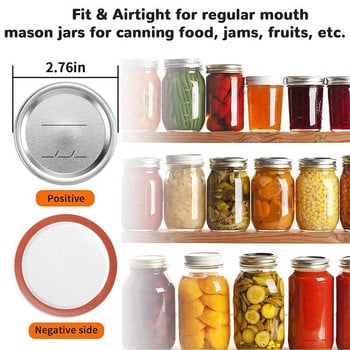 98 броя 70 mm обикновени капаци за консервиране с уста за капаци за консерви Ball и Kerr - Разделени метални капаци за буркани Mason за консервиране
