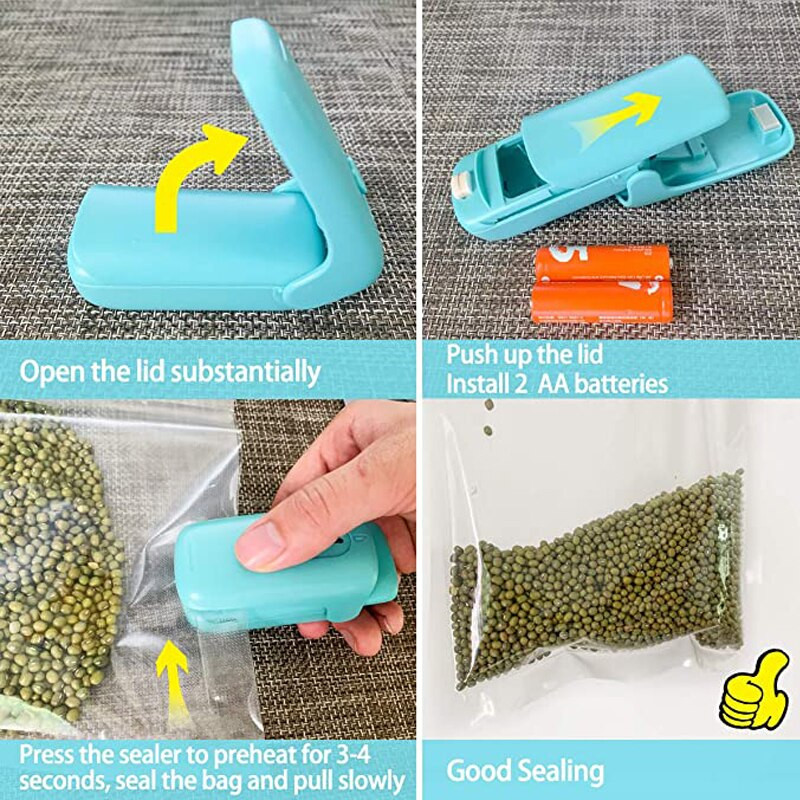 Μηχάνημα σφράγισης mini Heat Bag Sealer Τσάντα Sealer Πλαστική τσάντα τροφίμων Κλείσιμο Φορητό σφραγιστικό Συσκευασία Αξεσουάρ κουζίνας χωρίς μπαταρία