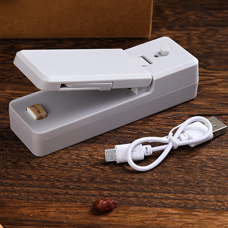 Prenosný mini uzatvárací stroj, nabíjateľný tepelný uzatvárač, plastový ručný uzáver na potraviny, kuchynský gadget do domácnosti