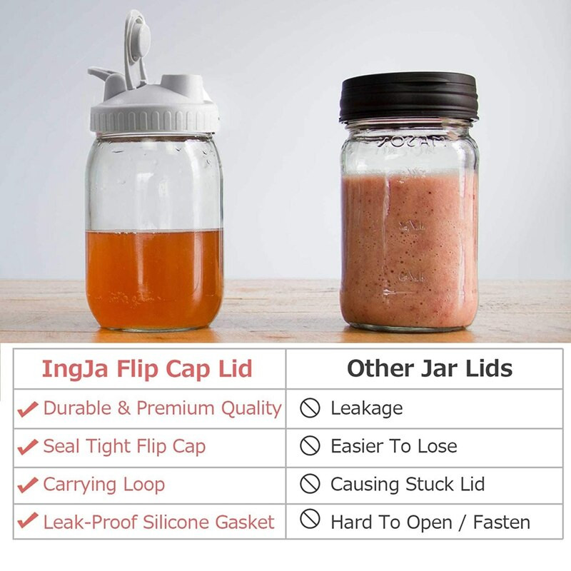 Befőttesüveg fedél, 3 darab szivárgásmentes, felhajtható fedél, széles szájú befőttesüveghez (az üveget nem tartalmazza)