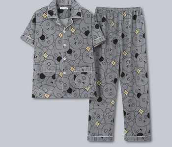 Pijamale bărbați din două piese - cu mâneci scurte
