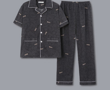 Pijamale bărbați din două piese - cu mâneci scurte