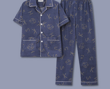 Pijamale bărbați din două piese - cu mâneci scurte