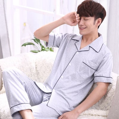 Pijamale bărbați din două piese - cu mâneci scurte