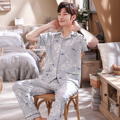 Pijamale bărbați din două piese - cu mâneci scurte