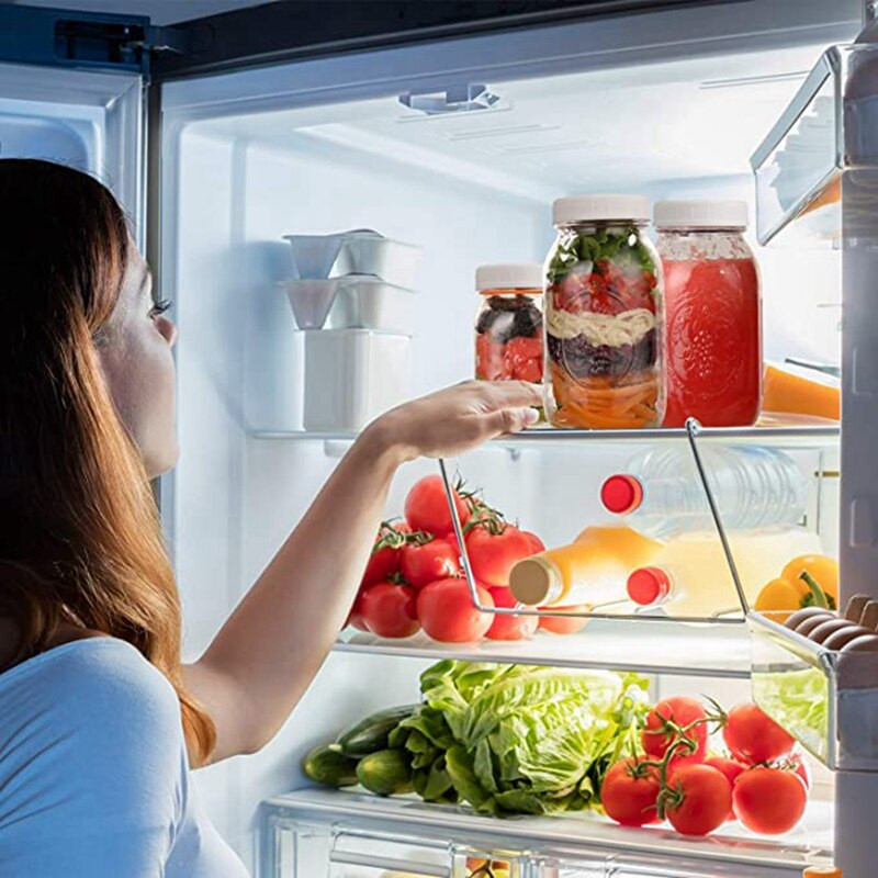 Pachete de 18 capace de borcan Mason cu gură obișnuită din plastic pentru bile, Kerr și altele - capace de depozitare din plastic alb de calitate alimentară