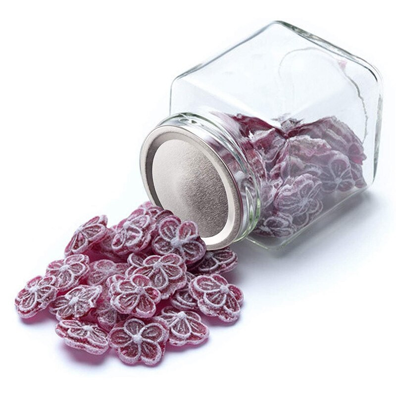 100 de bucăți capace de conserve pentru borcan Mason cu gură obișnuită de 70 mm, capace reutilizabile, rezistente la scurgeri, de tip argintiu, cu inele de etanșare din silicon