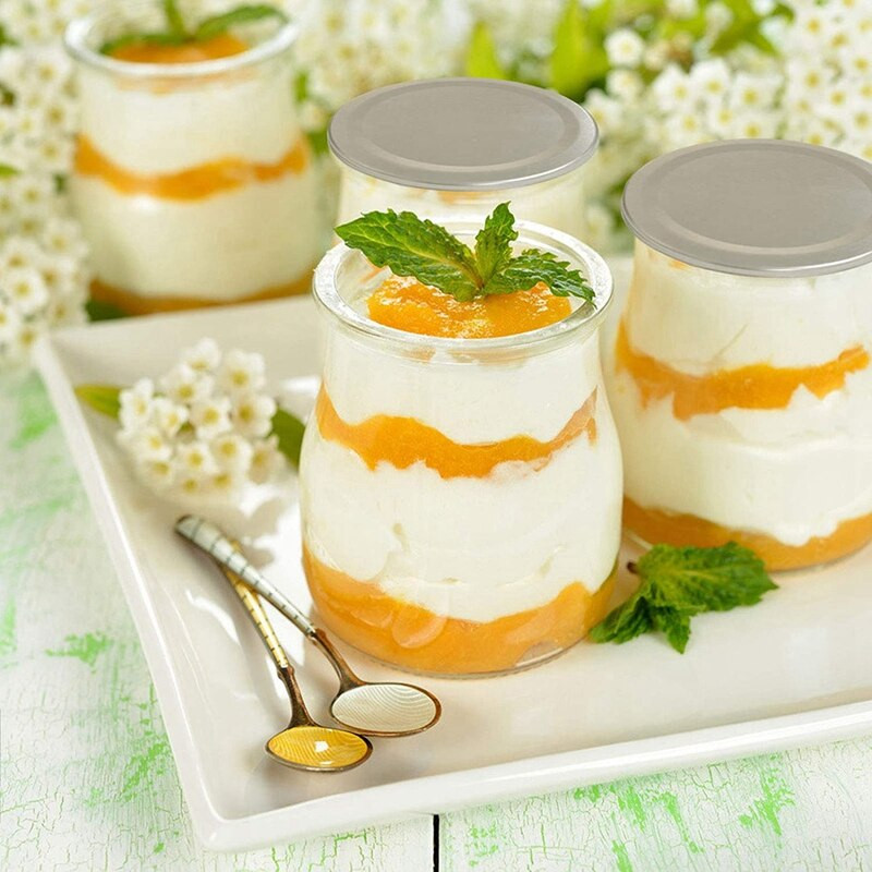 100 de bucăți capace de conserve pentru borcan Mason cu gură obișnuită de 70 mm, capace reutilizabile, rezistente la scurgeri, de tip argintiu, cu inele de etanșare din silicon