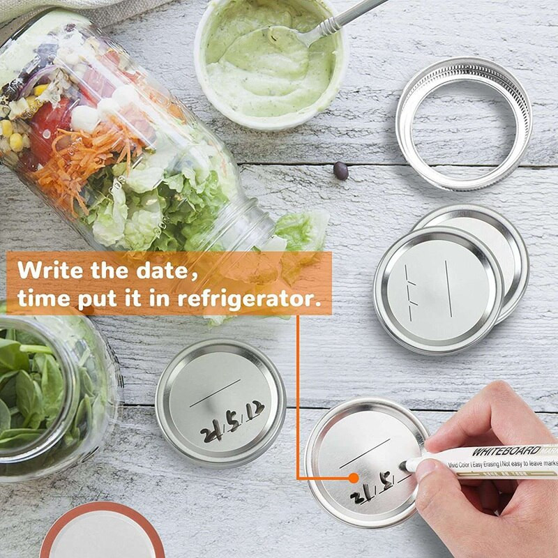 98 skaičiai 70 mm įprasti burnos konservavimo dangteliai, skirti rutuliniams ir kerriniams konservavimo dangteliams – padalinto tipo metaliniai masoninių stiklainių dangteliai konservavimui