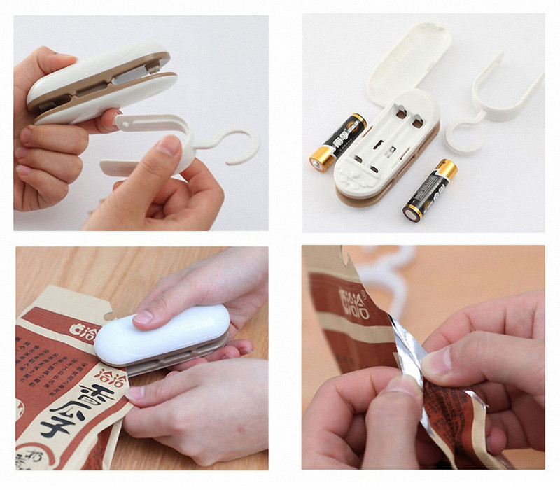 Mini mașină portabilă de etanșare de uz casnic Aparat de etanșare cu căldură Pachet pentru sac de depozitare Clip pentru pungă de mâncare din plastic Dispozitive de bucătărie