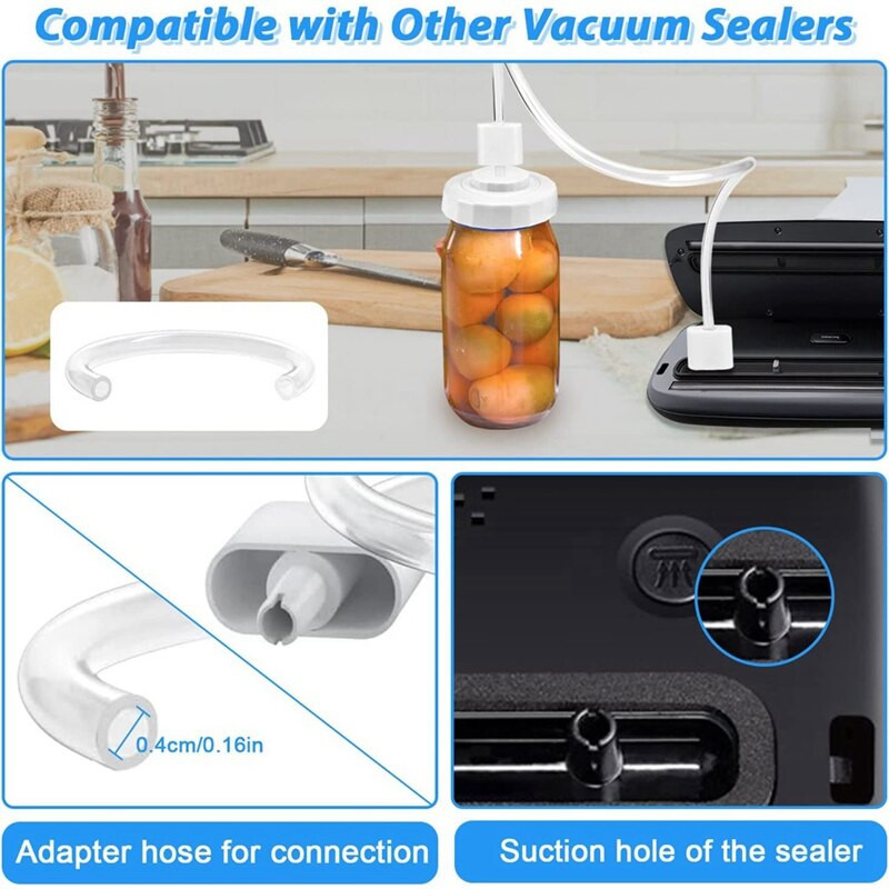 Mason zatvarač staklenki, univerzalni komplet zatvarača staklenki za obične i široke otvore, vakuumski zatvarač staklenki kompatibilan za uštedu hrane