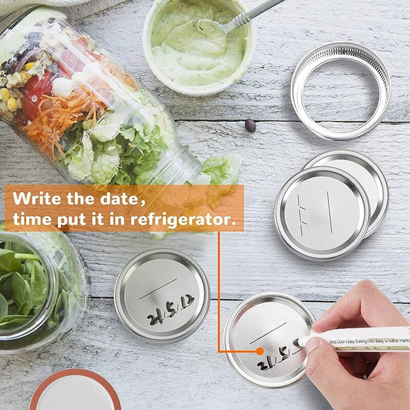 200 bucăți capace de conserve cu gură obișnuită de 70 mm pentru minge, borcane de tip despicat Capace pentru borcane din metal pentru conserve, pentru borcane cu gură obișnuită