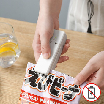 Mini Bag Sealer 2-in-1 Portable Heat Sealers Rechargeable Hanhelld Heat Sealers & Cutter for Plastic Bag Storage Food