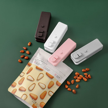 2 σε 1 Mini Vacuum Sealer Handheld USB Rechargeable Portable Food Snack Heat Sealer Cutter Πλαστική συσκευασία Φρέσκια τσάντα