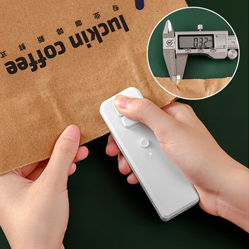 2 σε 1 Mini Vacuum Sealer Handheld USB Rechargeable Portable Food Snack Heat Sealer Cutter Πλαστική συσκευασία Φρέσκια τσάντα