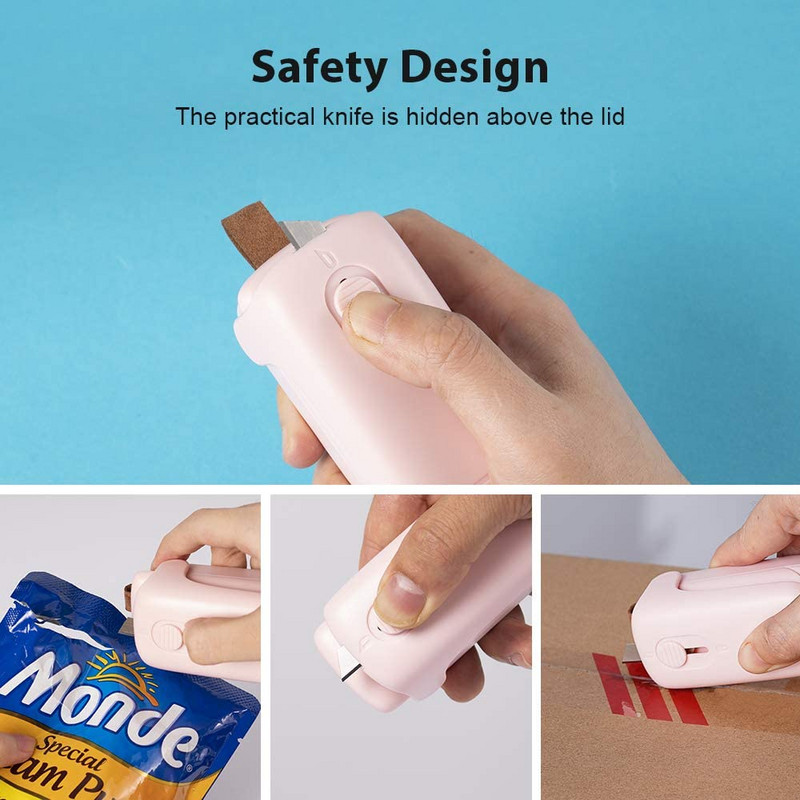 Mini termosigilant pachet de plastic sac de depozitare mini mașină de sigilat autocolant și sigilii la îndemână pentru accesorii de bucătărie pentru gustări