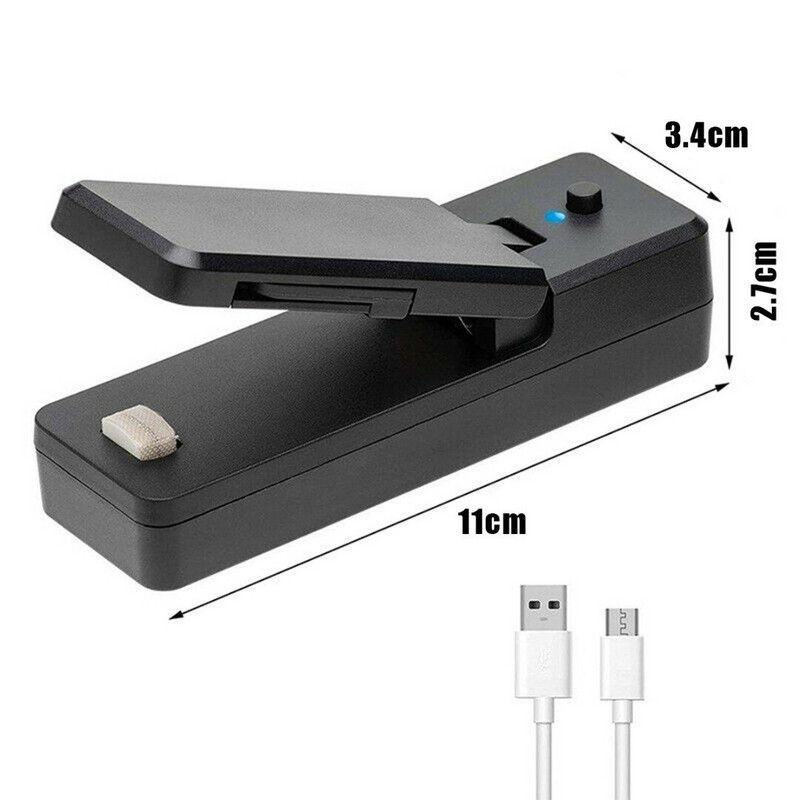 2 v 1 Mini potravinársky tepelný uzáver, ručný uzáver, vákuový stroj s USB nabíjateľnou kapacitou pre plastové úložné vrecká na občerstvenie, baliace diely