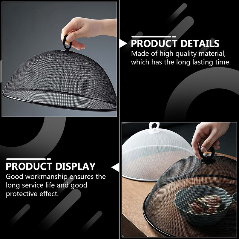 Dangtis tinklelis Dengiamasis kupolas metalinis palapinės tinklelis piknikas lauke skraidyklės plieninis nerūdijantis pyragas išorinė apsauginė plokštė