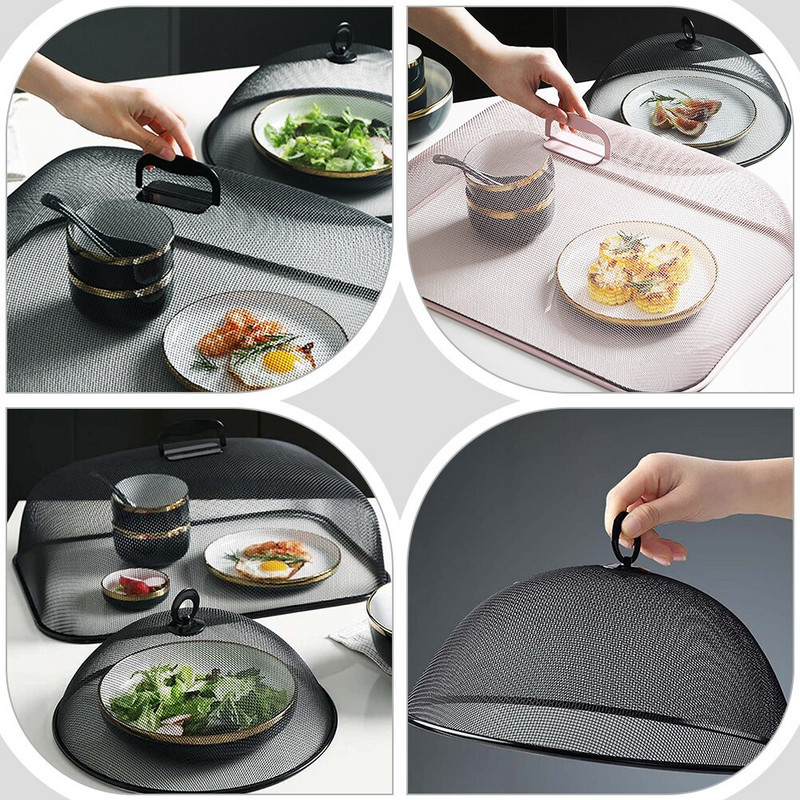 Dangtis tinklelis Dengiamasis kupolas metalinis palapinės tinklelis piknikas lauke skraidyklės plieninis nerūdijantis pyragas išorinė apsauginė plokštė