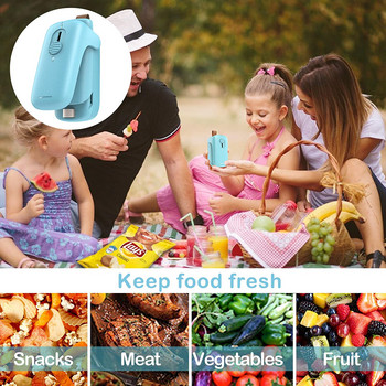 Mini Chip Bag Sealer, Handheld Heat Vacuum Sealer and Cutter, Portable Chip Bag Ressealer Machine for Snack Plastic Fresh Bag