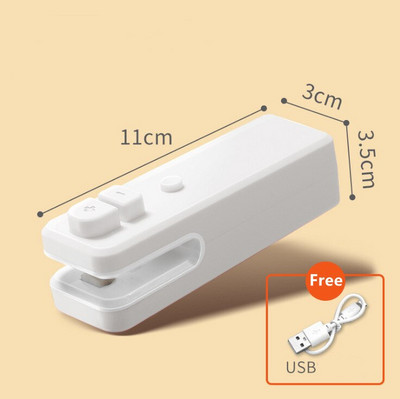 Nový nabíjací stroj na vrecká s USB, vylepšený prenosný magnetický sací stroj na plastové vrecká, rýchlo utesní otvorené vrecko