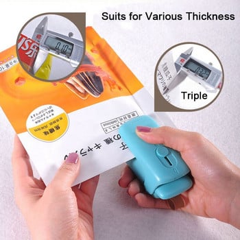 Mini Slide Heat Sealer Portable Capper Food Saver 2 σε 1 Οικιακή φορητή μηχανή συσκευασίας σφράγισης για διάφορες πλαστικές σακούλες