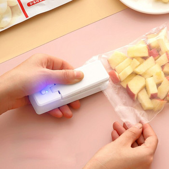 Φόρτιση πλαστικής σακούλας στεγανωτικό USB Mini bag Heat sealers with Cutter Knife Φορητά προσροφημένα σφραγιστικά για αποθήκευση τροφίμων Εργαλεία κουζίνας