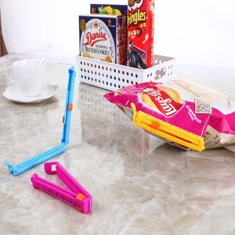 Laiko skalės dizainas Fresh Food Seal Stick Sandėliavimas Spalvotas plastikinių maišelių sandariklis, skirtas maistui pagardinti šiukšlių pakuotės maišelių spaustukais