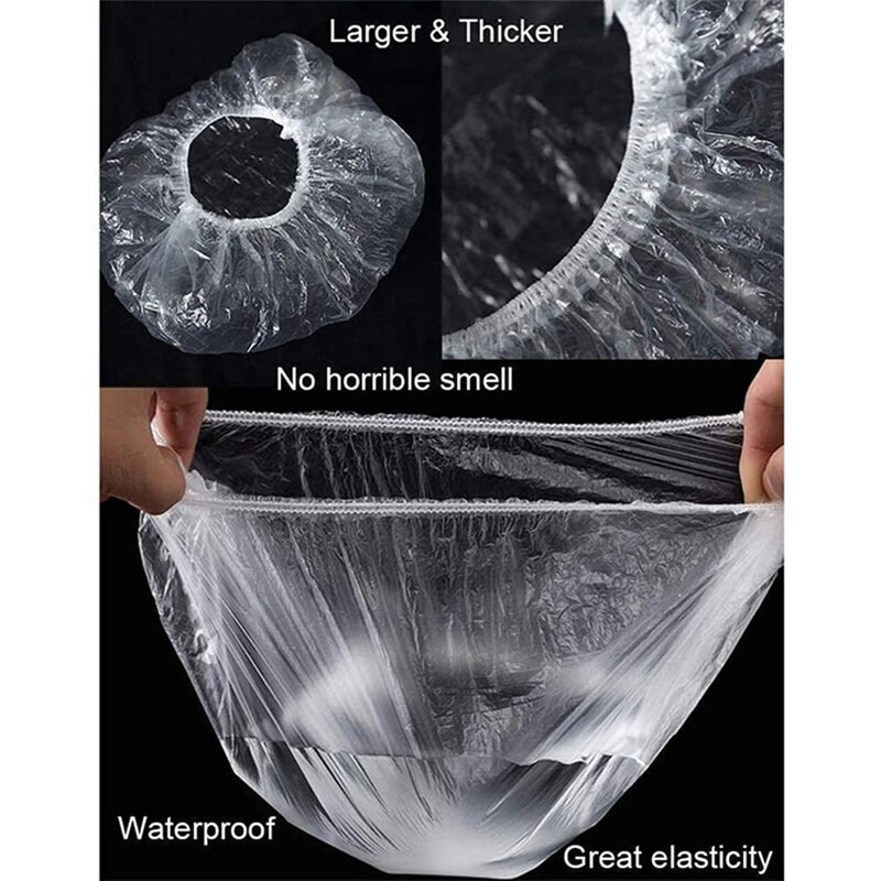 400 buc. Huse reutilizabile pentru păstrare a alimentelor pentru păstrare proaspătă Huse elastice transparente pentru bol Huse din plastic pentru vase pentru picnic în aer liber de familie