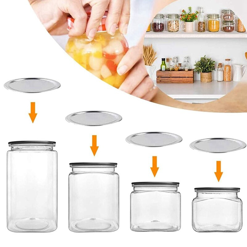 56 kusov bežných viečok na poháre s deleným uzáverom, viečka na konzervovacie poháre kompatibilné s Mason Jar, 70 mm (strieborné)