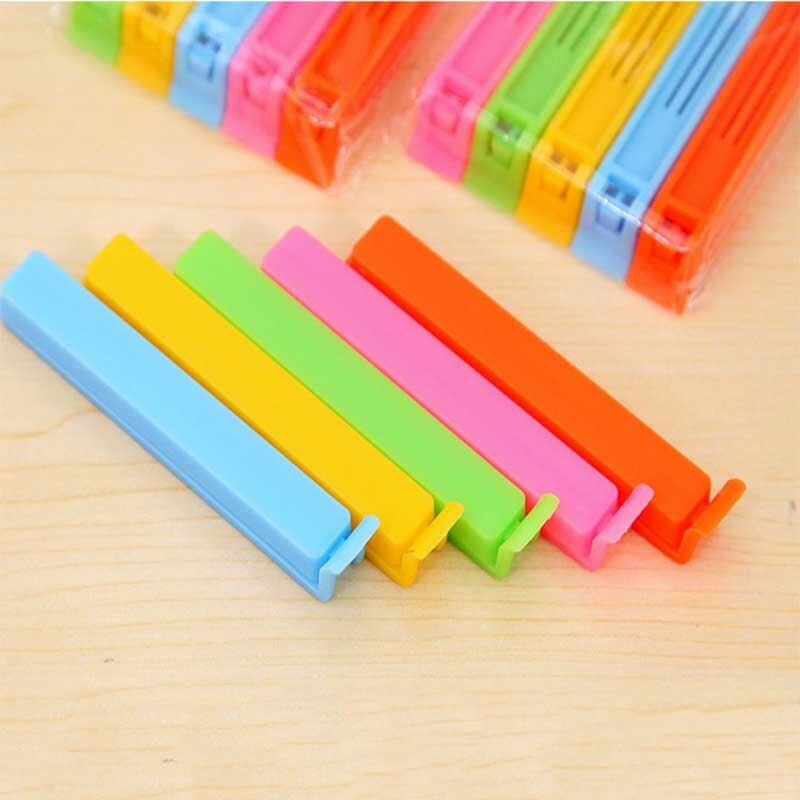 5 ks úložných tesniacich svoriek na potraviny, prenosných, veľkých 11 cm dlhých, plastových tesniacich sáčkov, kuchynských nástrojov, klipov na potraviny