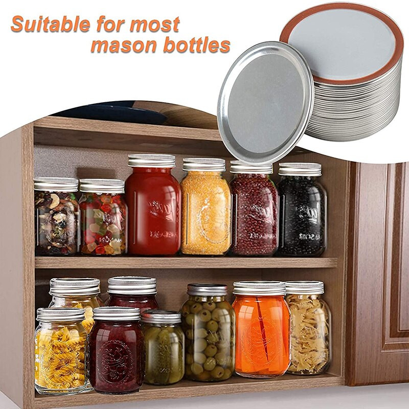80/100 de bucăți capace pentru conserve cu gură obișnuită 70/86 mm pentru borcan Mason Capace pentru conserve Capace reutilizabile de tip split Accesoriu rezistent la scurgeri