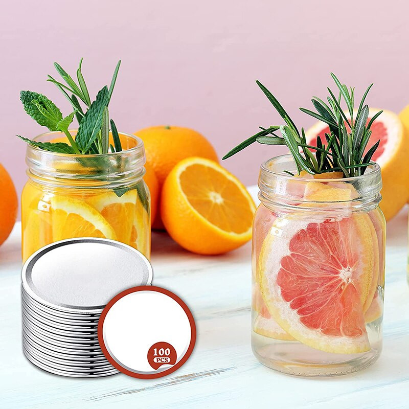 80/100 de bucăți capace pentru conserve cu gură obișnuită 70/86 mm pentru borcan Mason Capace pentru conserve Capace reutilizabile de tip split Accesoriu rezistent la scurgeri