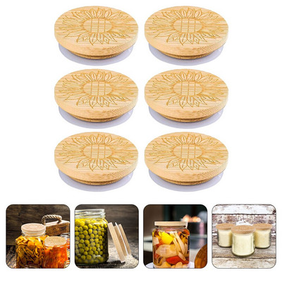 Capace pentru borcane Capac Mason Canning Canning Cover din lemn Cană Iaurt Cafea Lemn etanș Reutilizabil Sigiliu cu gura lată Sigiliu Ceai Băutură
