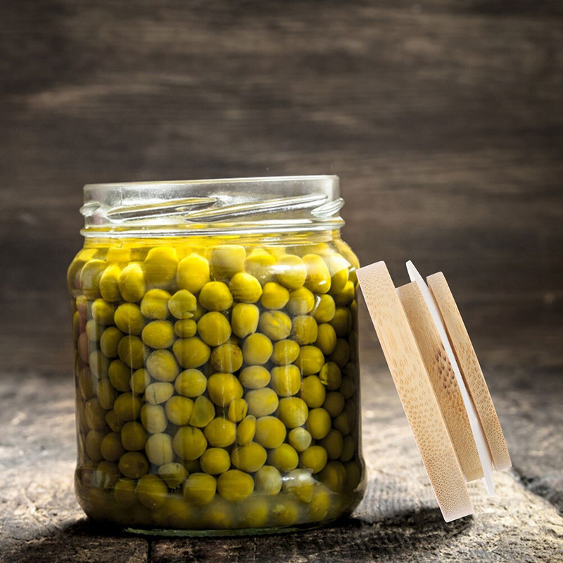 Capace pentru borcane Capac Mason Canning Canning Cover din lemn Cană Iaurt Cafea Lemn etanș Reutilizabil Sigiliu cu gura lată Sigiliu Ceai Băutură