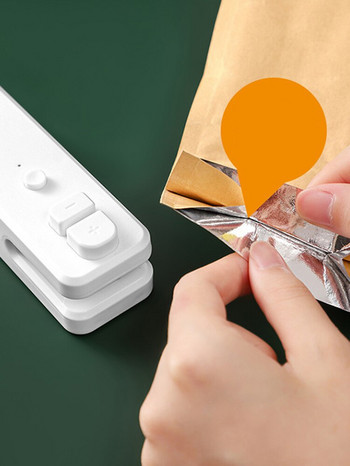 Μίνι στεγανοποιητικό μηχάνημα φόρτισης USB Φορητό θερμομονωτικό πλαστικό πακέτο αποθήκευσης τσάντα πρακτικό αυτοκόλλητο και σφραγίδες για σνακ φαγητού
